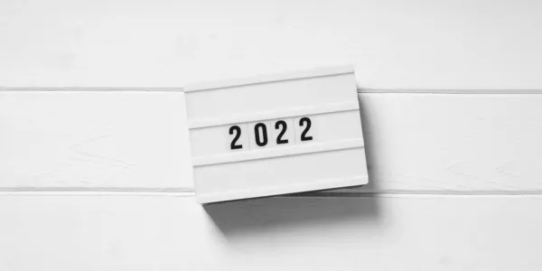 Yıl 2022 Web pankartı veya önizleme veya gözden geçirme için başlık — Stok fotoğraf
