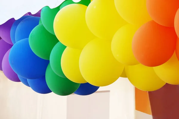 Balónky Barvách Duhové Vlajky Jako Gay Nebo Lgbt Hrdost Měsíc — Stock fotografie
