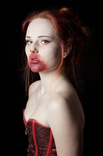 Vampiro Feminino Retratado Como Vampiro Glamouroso — Fotografia de Stock