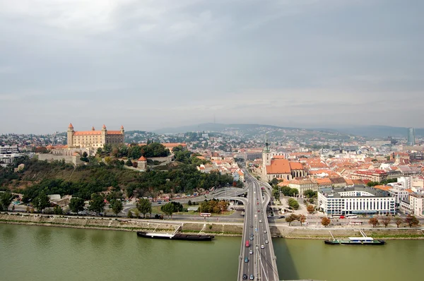 View of Bratislava from the river Danube — Stock Photo, Image