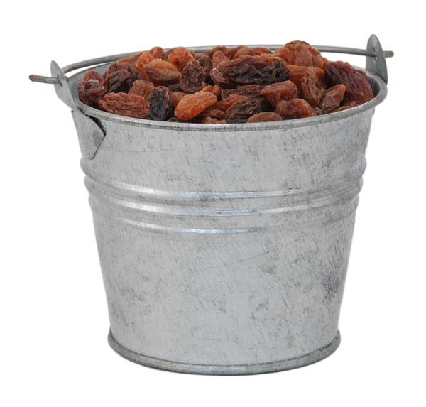 Sultánky v miniaturní plechový kbelík — Stock fotografie