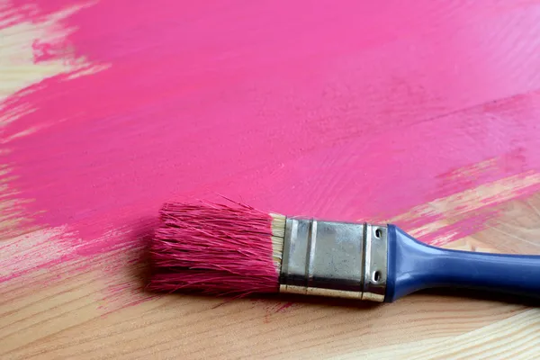 Pintura cubierta de pincel sobre madera pintada —  Fotos de Stock