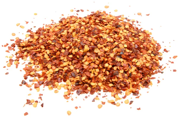 Fiocchi e semi di peperoncino essiccati e schiacciati — Foto Stock