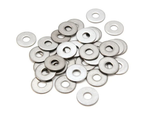 Mucchio di rondelle in acciaio inox — Foto Stock