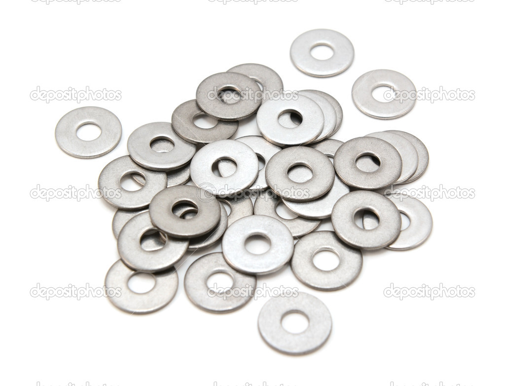 Pile of stainless steel washers
