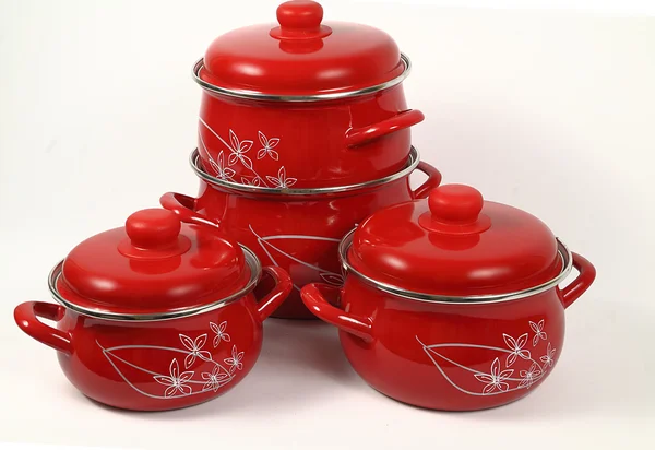 Red pots — Stock Photo, Image