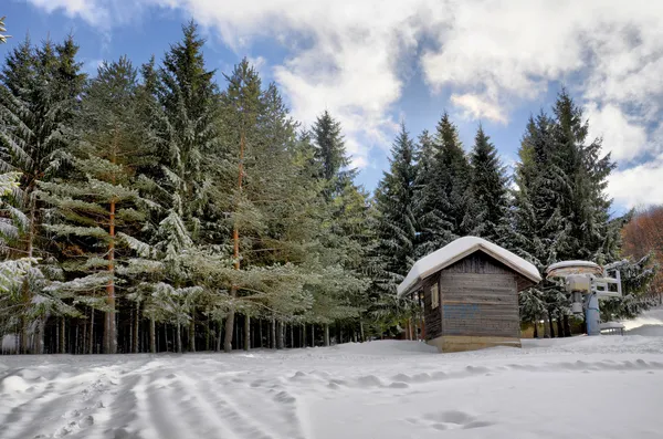Winter landscape on the skislope — Stock Photo, Image