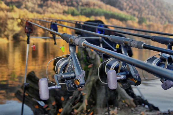 Varas de pesca fechar — Fotografia de Stock