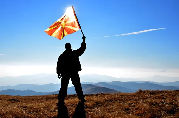 Macedonia flag man — Stock Photo, Image