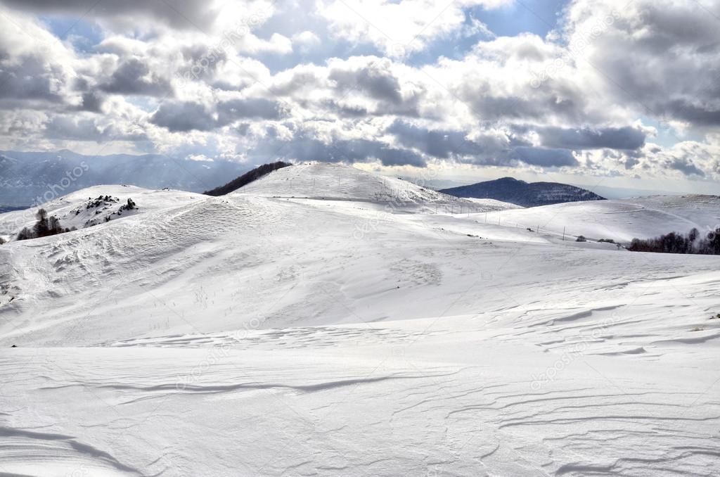 Clear snow landscape