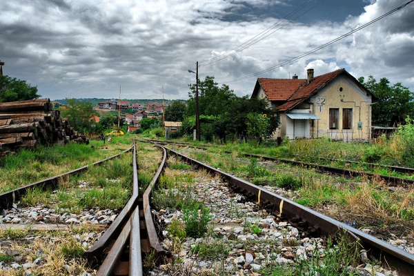 Залізнична станція в Македонії — стокове фото