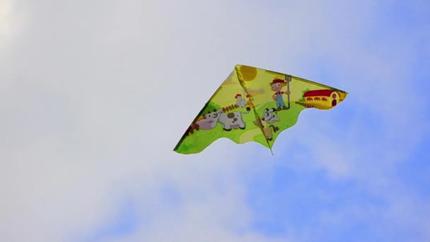 Launched flying kite — Stock Video