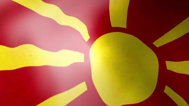 Bandera de Macedonia - bucle, ondulación, paneo , — Vídeos de Stock