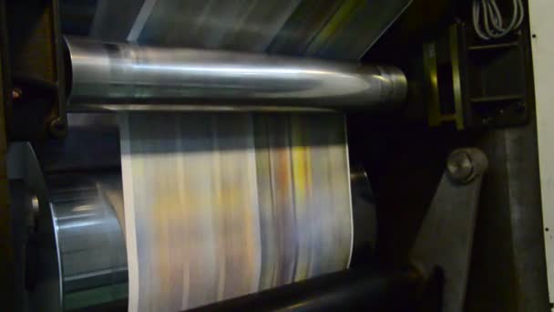 Web Offset Press Printing Today Jornal, grande impressão offset web — Vídeo de Stock