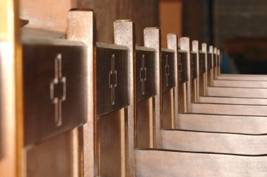ahşap kilise sandalye yakın çekim