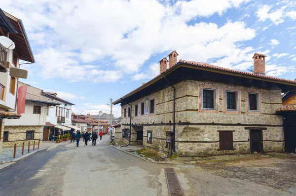 Eski kasaba taş sokak ve evler — Stok fotoğraf