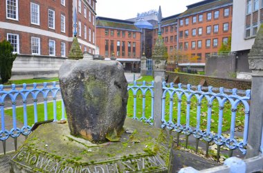 Famous king pronounciation stone in Kingston, London clipart