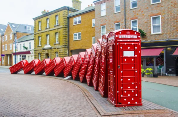 在伦敦的红色电话盒. — 图库照片