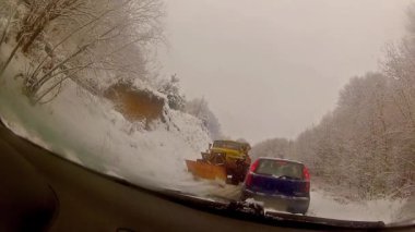 kar üfleyici kar dağ yolundan kaldırma