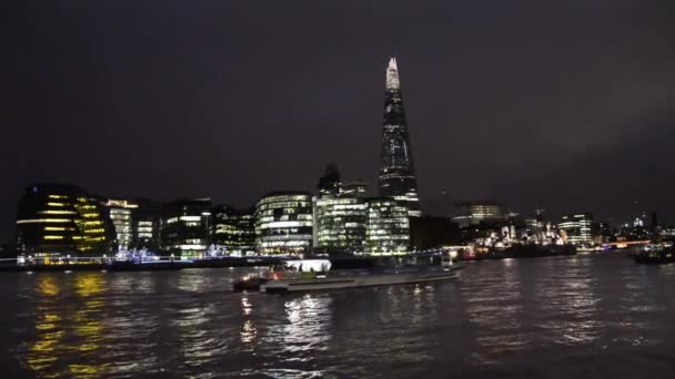 Paisaje nocturno Londres — Vídeo de stock