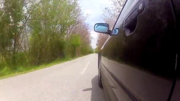 Deporte coche conducción rápida en la carretera — Vídeo de stock