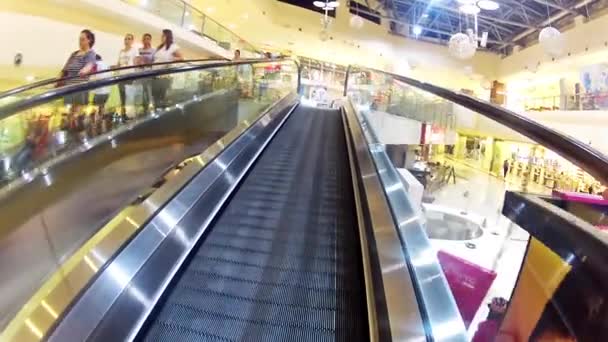 Escalator Track Stairs At Mall — Stock Video