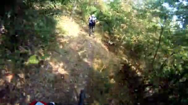 Montar en bicicleta de montaña — Vídeo de stock