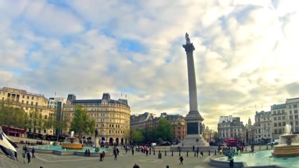 Trafalgar Square in London — Stockvideo
