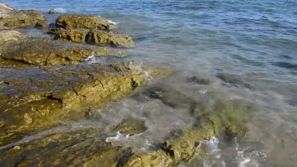 Costa oceânica rochosa — Vídeo de Stock