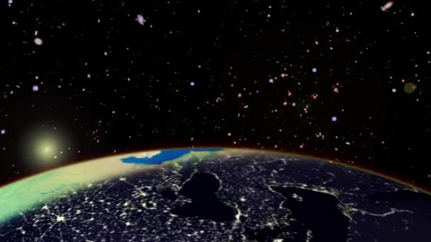 Схід сонця з космосу — стокове відео