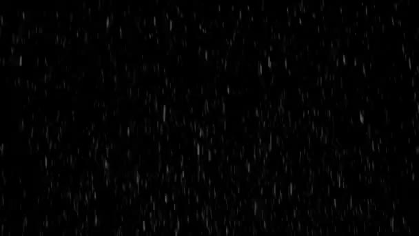 Lluvia aislada sobre negro — Vídeo de stock