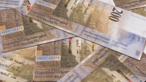 200 フランのスイスの通貨 — ストック動画