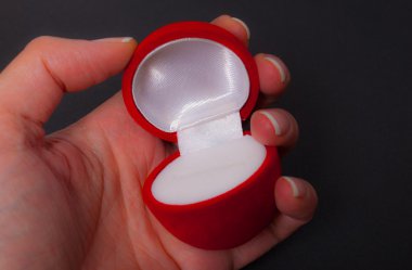 Kırmızı elma, el mücevher kutusu