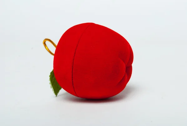 Červené jablko, šperkovnice — Stock fotografie