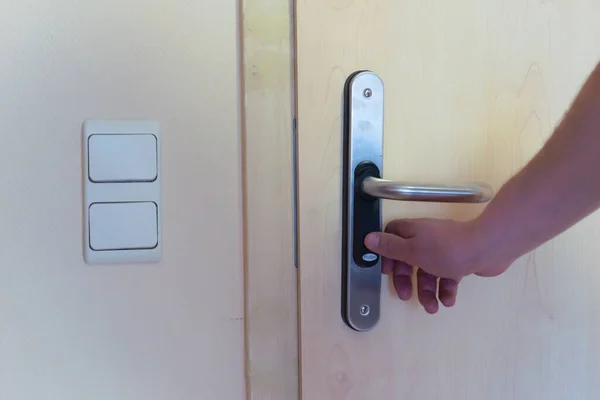 Hand Locks Door — Stock Photo, Image