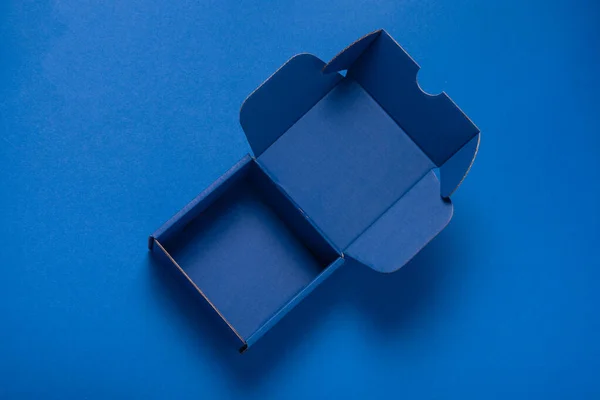 浅蓝色纸盒 底色底色 — 图库照片
