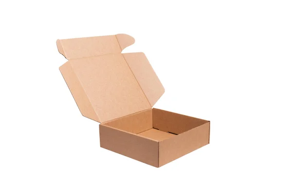 Boîte Ouverte Boîte Carton Isolée — Photo