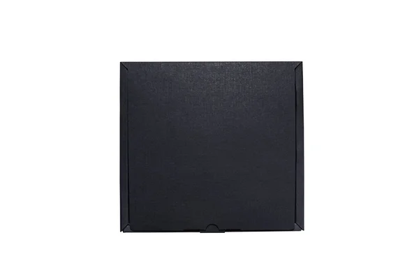 Black Carton Cardboard Box Top View Isolated — Stock Photo, Image