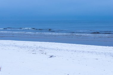 Kış manzarası, kış deniz plajı