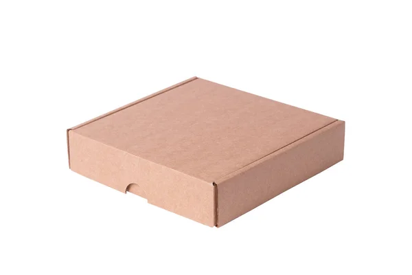 Caja Cartón Con Tapa Aislada —  Fotos de Stock
