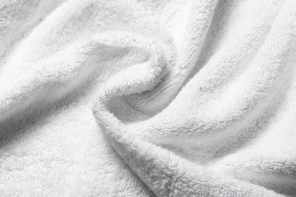 Biały Ręcznik Frotte Teksturowane Tło — Zdjęcie stockowe