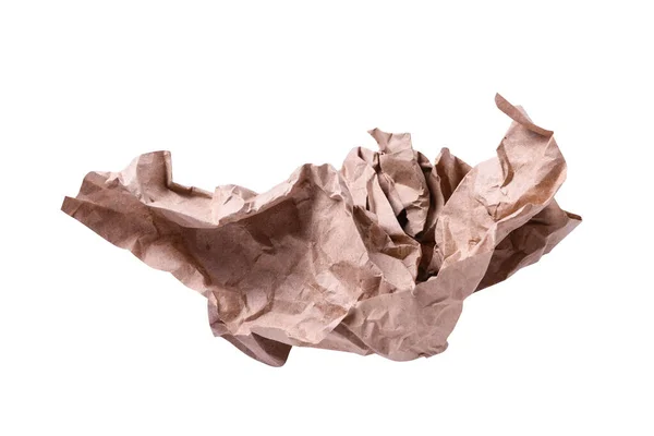 Buruşuk Kahverengi Kağıt Top Izole Edilmiş — Stok fotoğraf