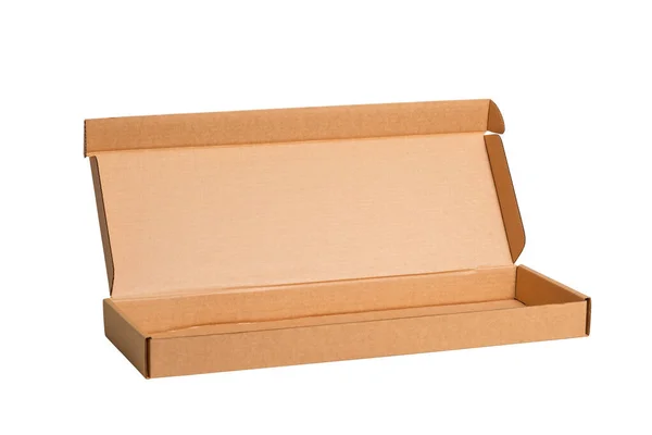 Caja Cartón Marrón Vacío Aislado — Foto de Stock