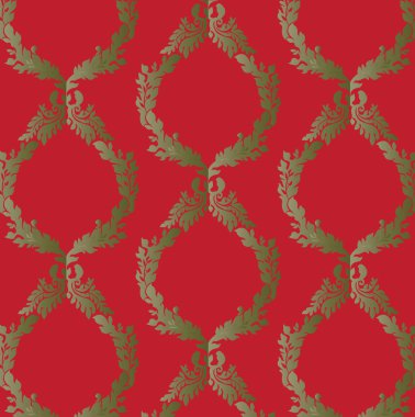 Kırmızı damask duvar kağıdı