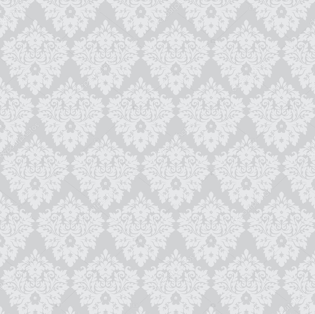 Silver Damask Wallpaper — Stock Vector © Lilalove 13475789