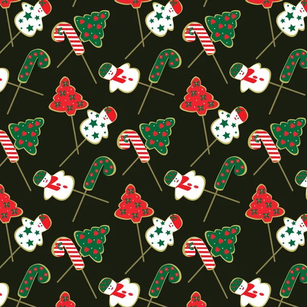 Christmas cookie pattern — Stock Vector