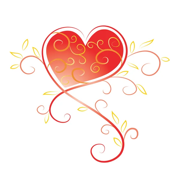 Corazón de remolino — Vector de stock