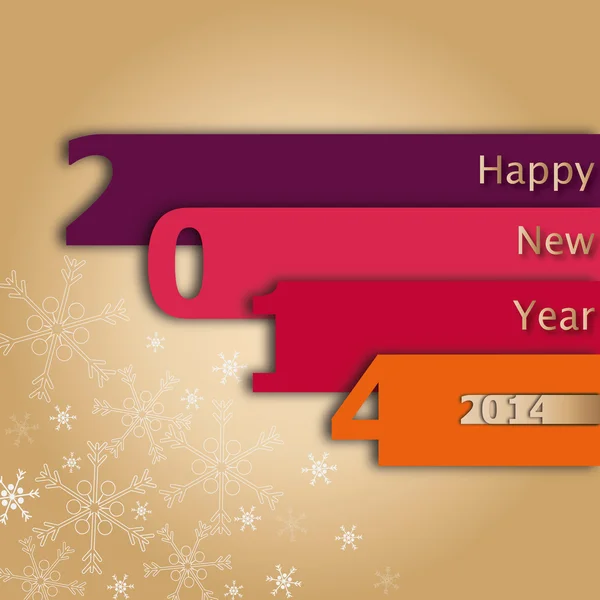 Tarjeta de feliz año nuevo 2014 — Vector de stock