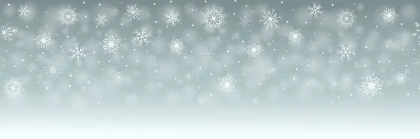 Christmas Snowflakes Falling Holiday Winter Background Design — Stock Vector