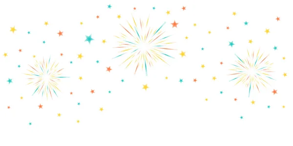 Fireworks Bursting Retro Colors — Image vectorielle